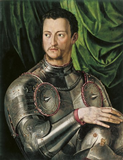 Retrato del Gran Duque de Toscana Cosimo I de Medici 1519-1574 en armadura de Agnolo Bronzino