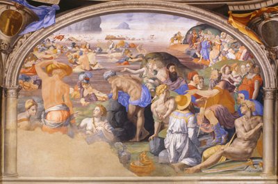 Los israelitas cruzando el Mar Rojo, 1540-1545 de Agnolo Bronzino