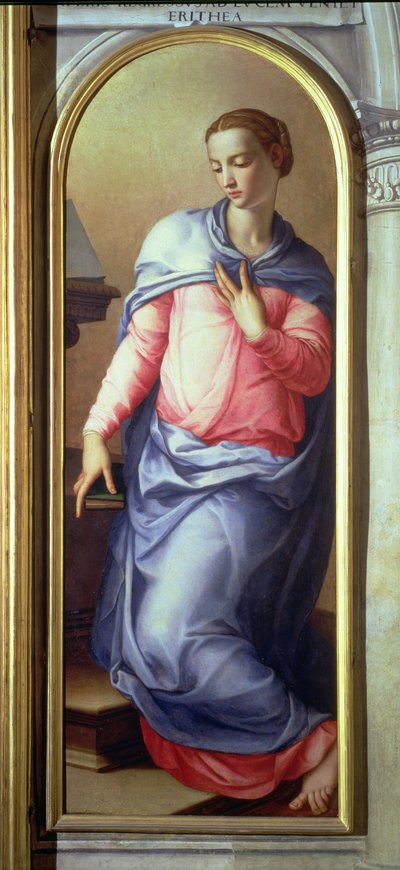 La Virgen, panel derecho de una Anunciación, 1555 de Agnolo Bronzino