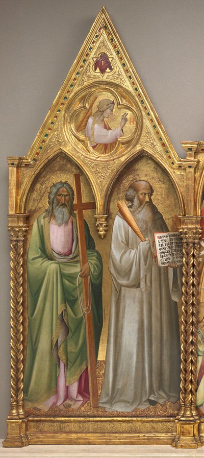 San Andrés y San Benito con el Arcángel Gabriel de Agnolo Gaddi