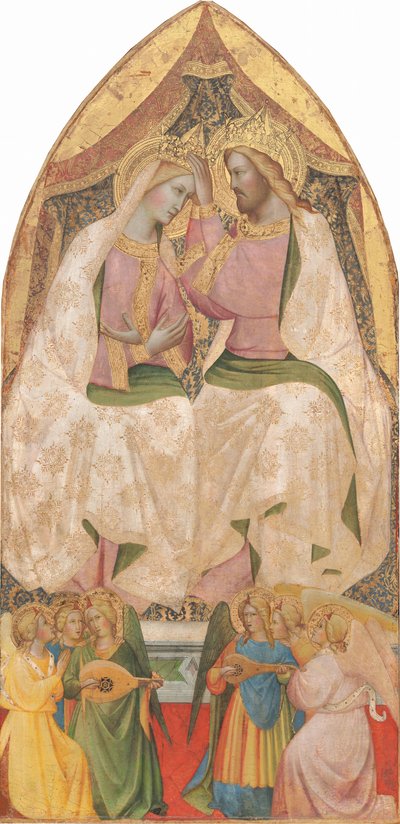 La coronación de la Virgen con seis ángeles, c. 1390 de Agnolo Gaddi
