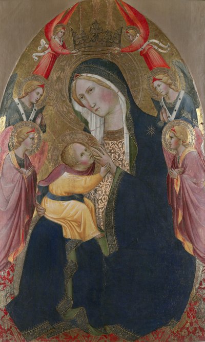 La Madonna de la humildad con ángeles adoradores de Agnolo Gaddi
