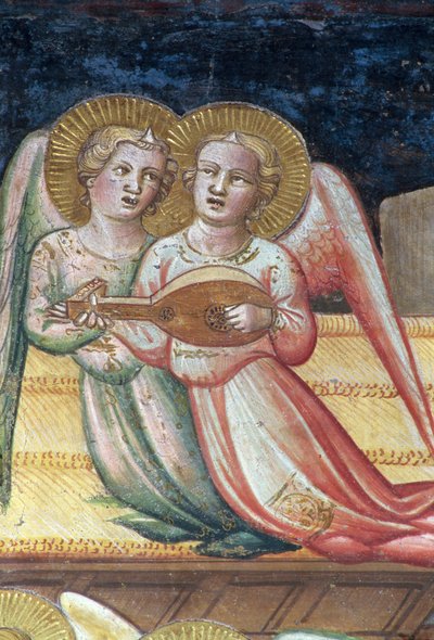 Dos ángeles musicales (detalle) de Agnolo Gaddi