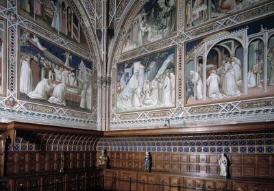 Vista de la Capilla Castellani (o del Sacramento) decorada con frescos de Agnolo Gaddi (1350-1396), episodios de la vida de San Antonio el Grande de Agnolo Gaddi