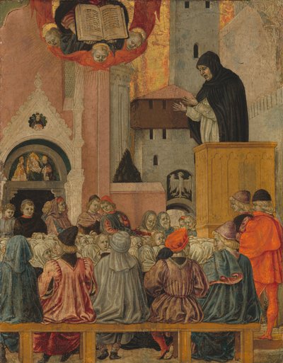 Un dominico predicando, c. 1470 ( temple sobre panel de álamo) de Agnolo degli Erri