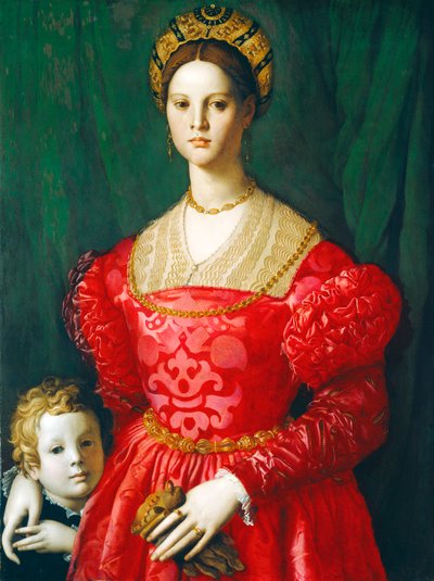 Una Joven Mujer y su Pequeño Niño de Agnolo Bronzino