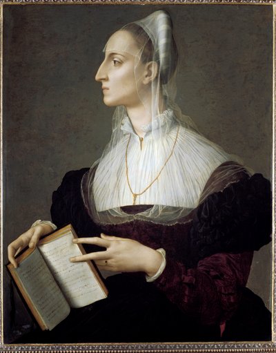 Retrato de la poetisa italiana Laura Battiferri leyendo los sonetos de Petrarca de Agnolo Bronzino