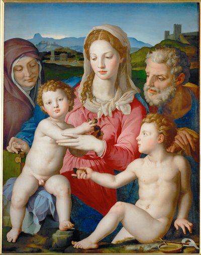 La Sagrada Familia con Santa Ana y Juan Bautista ... de Agnolo di Cosimo Bronzino