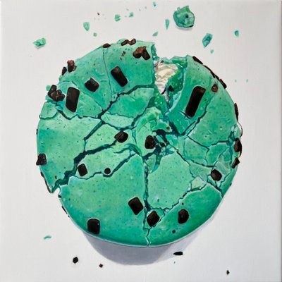 Macarrón abstracto, 2025 (óleo sobre lienzo) de Agnès Lefèvre