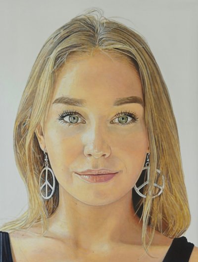 Miss Paz y Amor, 2022 (óleo sobre lienzo) de Agnès Lefèvre