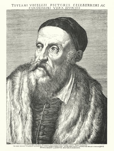 Tiziano, artista del Renacimiento italiano de Agostino (after) Carracci