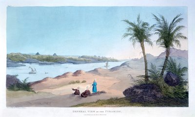 Vista general de las pirámides, Egipto, 1820 de Agostino Aglio