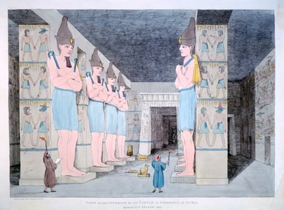El interior del templo en Ybsombul en Nubia, 1820 de Agostino Aglio