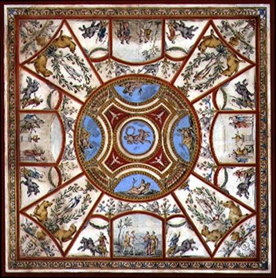Diseño del techo para la Sala de Desayuno Pintada en Kedlestone Hall, Derbyshire, c.1760 de Agostino Brunias