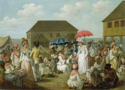 Mercado de lino, Dominica, c.1780 (óleo sobre lienzo) de Agostino Brunias