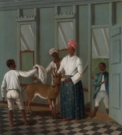 Sirvientes lavando un ciervo, ca. 1775 de Agostino Brunias