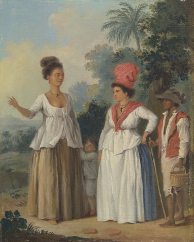 Mujeres de color de las Indias Occidentales, con un niño y un sirviente negro, ca. 1780 de Agostino Brunias