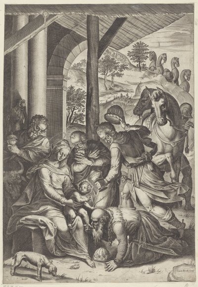 Adoración de los Reyes de Agostino Carracci
