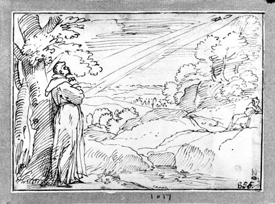 Paisaje con san Francisco de Agostino Carracci
