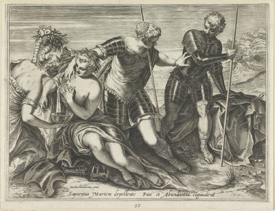 Marte expulsado por Minerva de Agostino Carracci