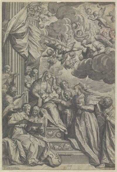 Matrimonio Místico de Santa Catalina de Agostino Carracci