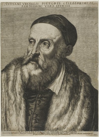 Retrato de Tiziano de Agostino Carracci