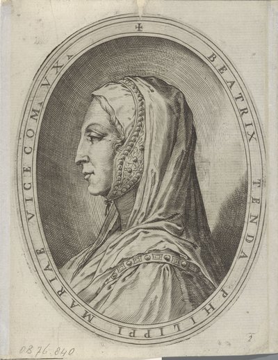 Portret van Beatrice de Tenda de Agostino Carracci