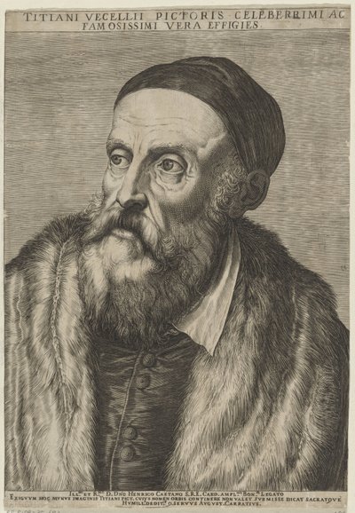 Retrato del pintor Tiziano de Agostino Carracci