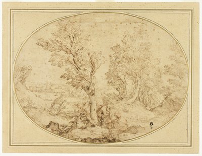 Descanso en la Huida a Egipto de Agostino Carracci