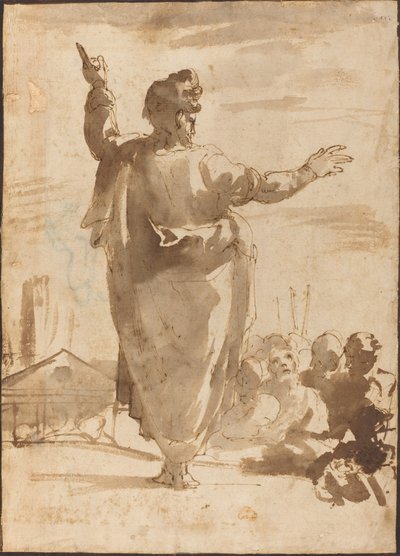 San Pablo predicando de Agostino Carracci