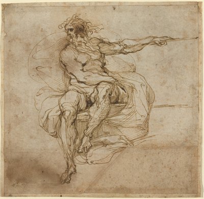 Desnudo masculino sentado de Agostino Carracci