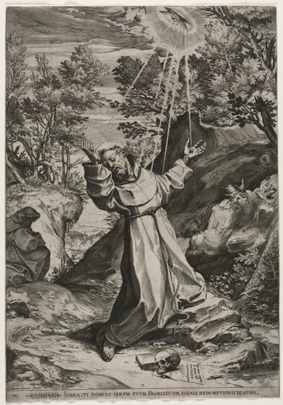 St. Francis Receiving the Stigmata de Agostino Carracci