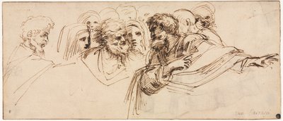 Estudio de Cabezas (recto), segunda mitad del siglo XVI de Agostino Carracci