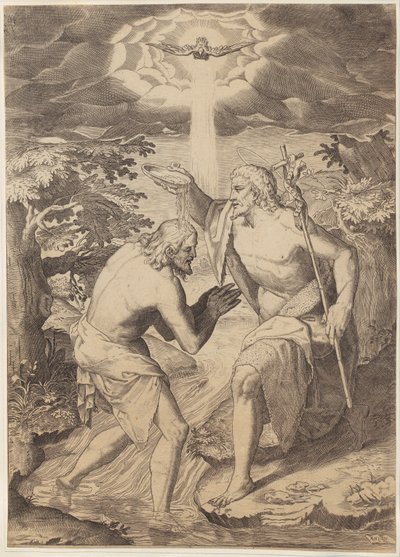 Bautismo de Cristo de Agostino Carracci