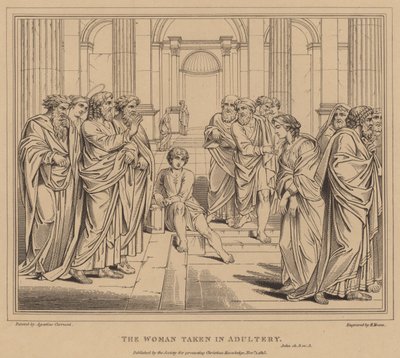 La mujer sorprendida en adulterio, Juan de Agostino Carracci