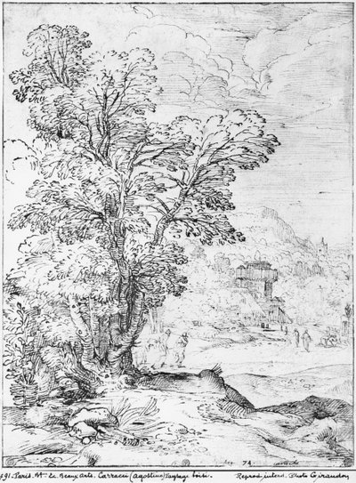 Paisaje boscoso de Agostino Carracci