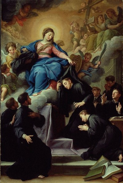 La Virgen con los siete fundadores de la Orden Servita de Agostino Masucci