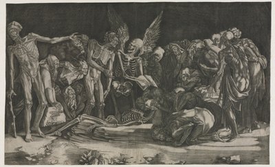 Alegoría de la muerte y la fama, 1518 de Agostino Musi