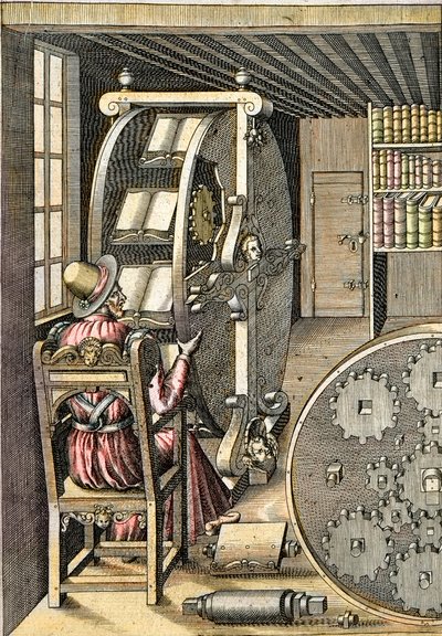 Escritorio giratorio - De “Le Diverse et Artifiose Machine” por Agostino Ramelli (1531-1608) - París 1588 de Agostino Ramelli