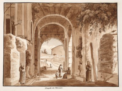 La capilla del ermitaño en el Coliseo, 1833 de Agostino Tofanelli