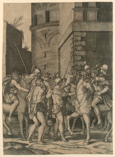 Un Emperador Romano Encuentra a un Soldado de Agostino Veneziano