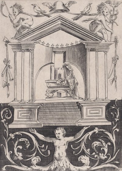 Panel Ornamental, ca. 1514-36 de Agostino Veneziano