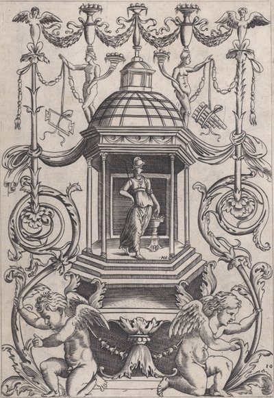 Panel ornamental, ca. 1514-1536 de Agostino Veneziano