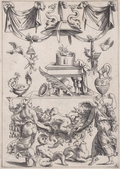 Panel ornamental de Agostino Veneziano