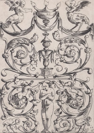 Panel ornamental de Agostino Veneziano