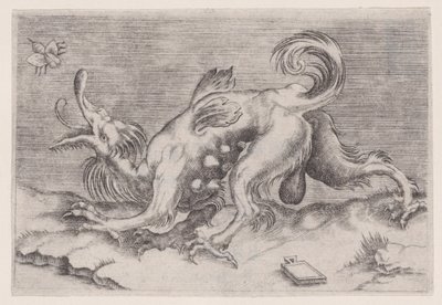 El dragón y la abeja, ca. 1514-1536 de Agostino Veneziano