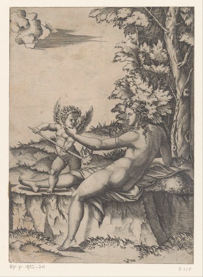 Venus en Amor de Agostino Veneziano