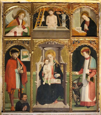 Políptico de la Virgen y el Niño con los santos Julián y Bernardo de Agostino da Casanova