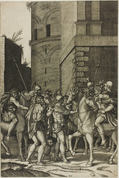 El emperador liberando al esclavo Androcles de Agostino dei Musi