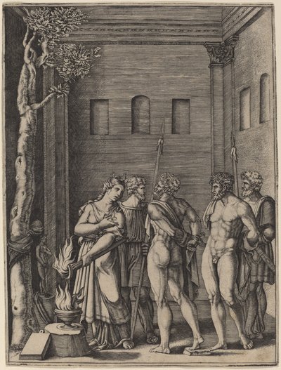 Ifigenia Reconociendo a su Hermano de Agostino dei Musi